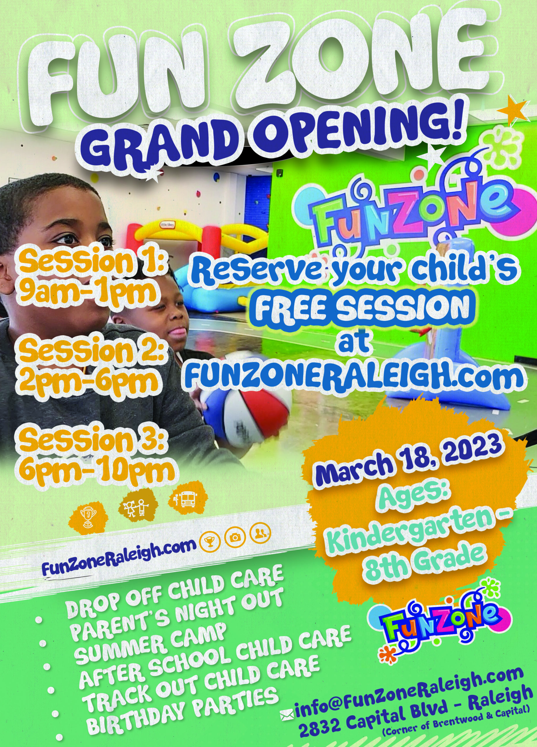 Fun Zone Raleigh - Drop In Care -Grand Opening
